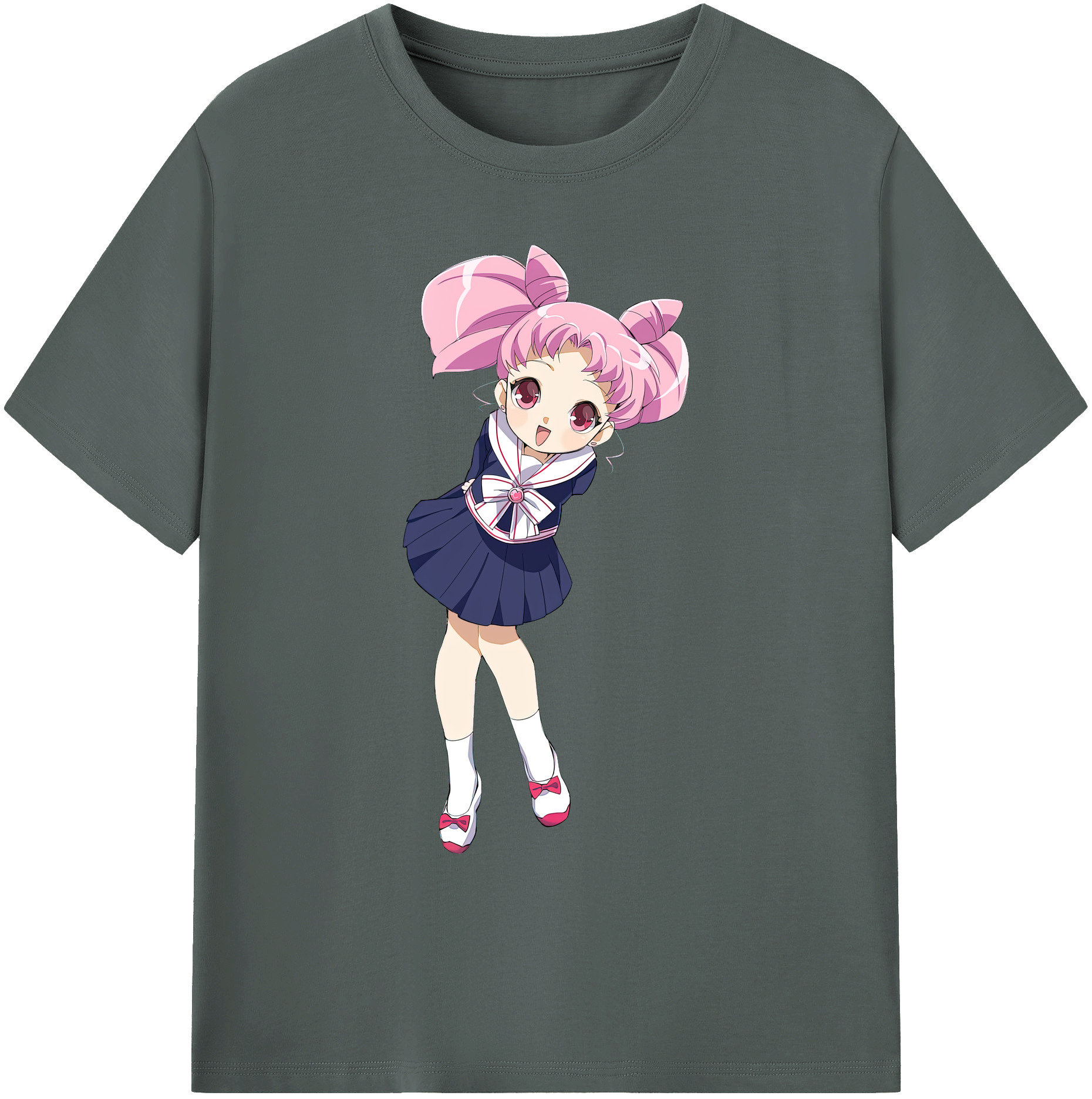 （画像用） 美少女戦士セーラームーン ちびうさ Sailor Moon Chibiusa Tsukino Usagi Small Lady Serenity 綿100％ メンズ半袖Tシャツ｜肌触りやわらか＆通気性